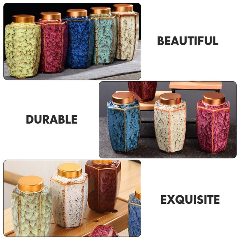 Ceramic Tea Storage Jar Airtight Sealing Lid Kiln Glazed White Porcelain Canister For Home Office - Image 4