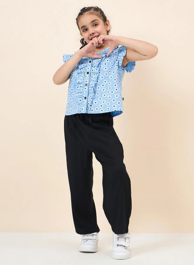 Stylo Bug Stylo Bug Daisy Print Ruffled Top and Pants Set