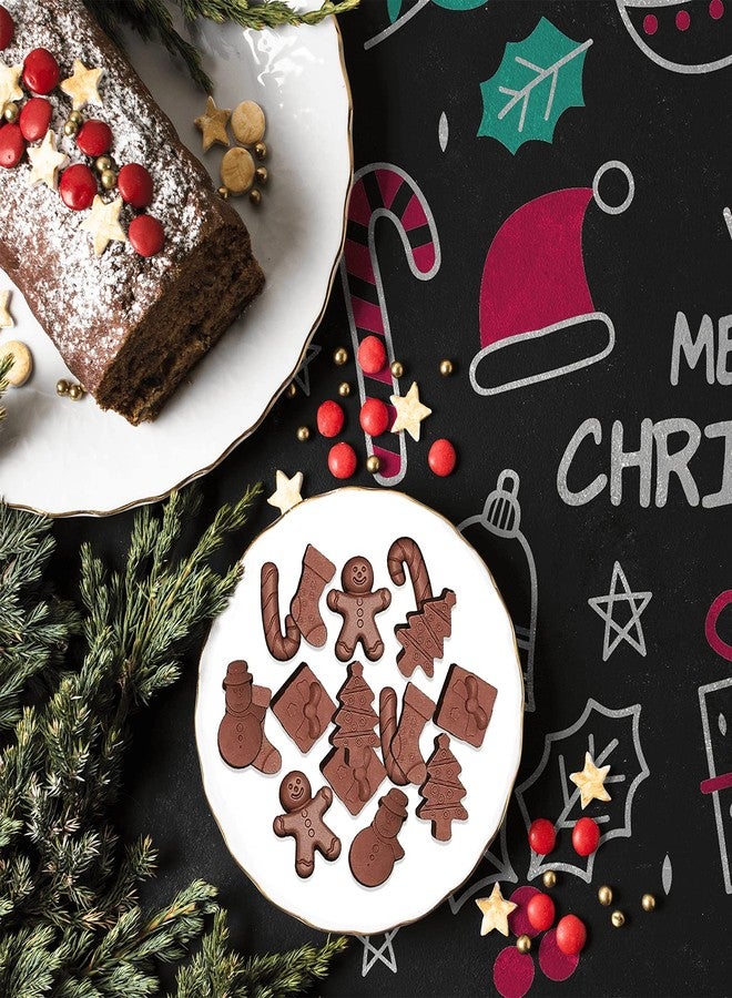 LLPMutu 6Pcs Christmas Silicone Molds Chocolate and Candy Molds Set Santa Clause Snowman Christmas Tree Presents Gingerbread Star Candy Cane Molds Baking Molds for Cake Toppers,Ice Cubes,Jello for Party Decor - Image 4