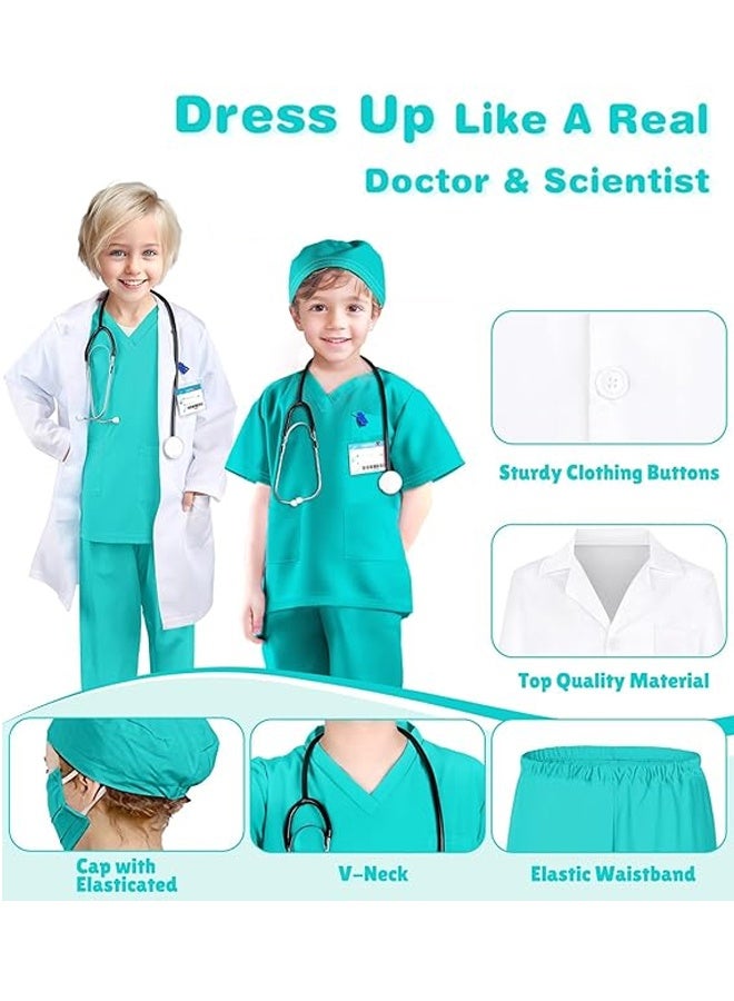 Halamodo 7 Pieces Kids Doctor Costume  Medical Uniform Set Dress Up Costume and Role Play Educational Toys Birthday Gift for Toddler Boys Girls - Image 5
