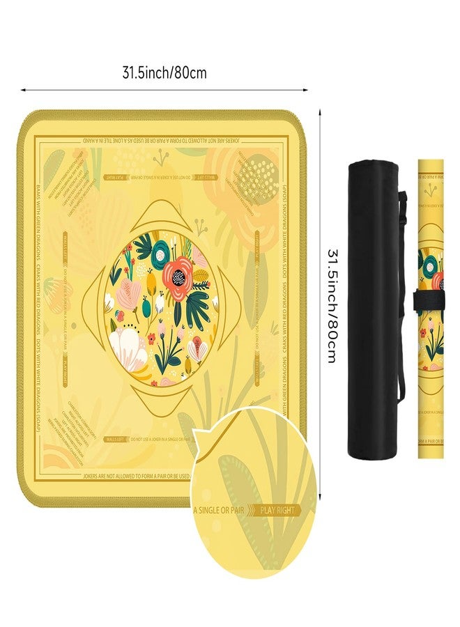 Deyimmei Mahjong Mat for Table - Non-Slip Mahjong Table Cover with Storage Pockets, Perfect Mahjong Accessories & Gifts for Women, Men, and Mahjong Enthusiasts (Golden Meadow) - Image 5