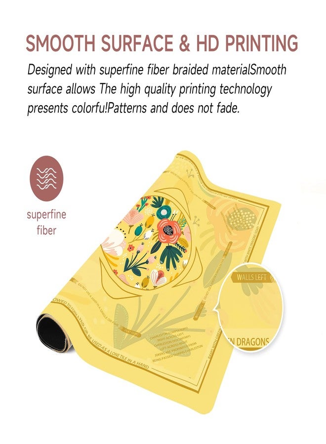 Deyimmei Mahjong Mat for Table - Non-Slip Mahjong Table Cover with Storage Pockets, Perfect Mahjong Accessories & Gifts for Women, Men, and Mahjong Enthusiasts (Golden Meadow) - Image 3