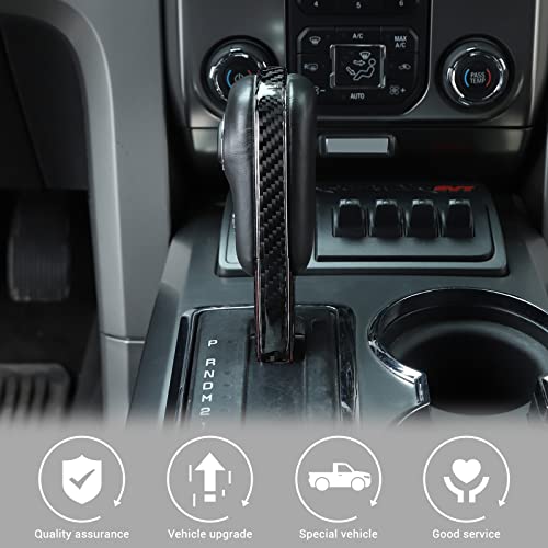 Jimen Compatible with Ford F150 2009-2014, 3PCS Gear Shift Knob Cover Trim Overlay (Carbon Fiber) - Image 4