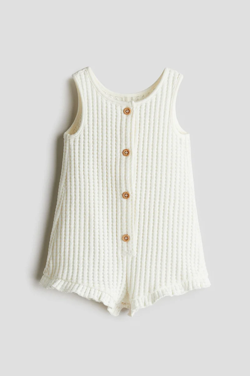 اتش اند ام Waffle-knit romper suit