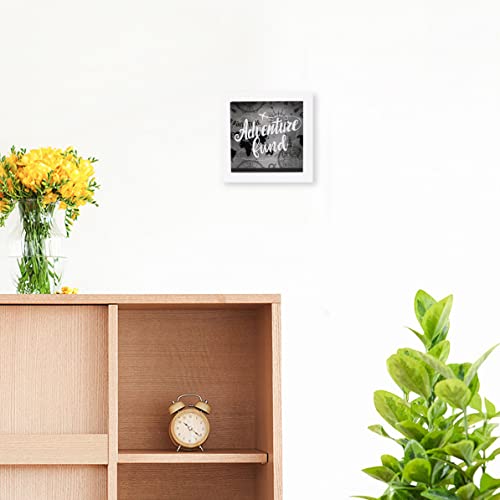 UMICAL 6x6 Inch Adventure Fund White Shadow Box Frame Display Case Decorative Wooden Money Savings Bank Travel Fund Box Memory Box with World Map Background - Image 4
