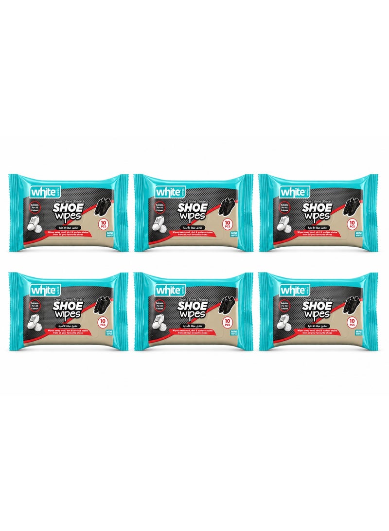 White Leather Shoe and Bag Cleaning Wipes – Instant Shine and Protection (10 pieces) x 6 packs of 60 wipes - Image 1