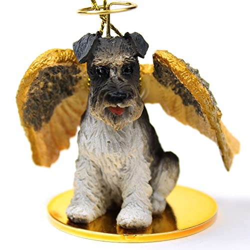 Conversation Concepts Schnauzer Angel Dog Ornament - Uncropped - Gray - Image 1