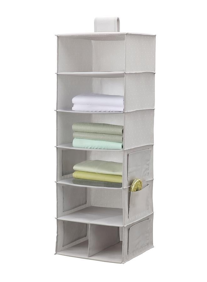 Zaboon Hanging Storage With 7 Compartments, Grey/Patterned, 30X30X90 Cm - Image 2