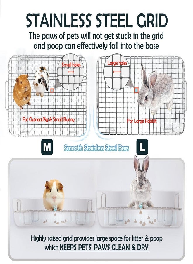 MEEXPAWS Guinea Pig Stainless Steel Litter Box with Raised Grid and Washable Pad,Small Bunny Rabbit Litter Pan High Side, Ferret Rat Litter Box, Small Animal Toilet Potty Tray Easy Clean,Less Stink - Image 5