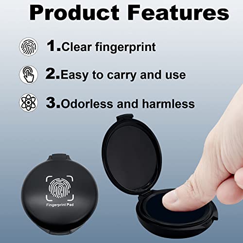 keepsweat Fingerprint Ink Pad,Blue Thumbprint Ink Pad for Notary Supplies Portable Fingerprint Kit for Identification Security ID Fingerprint Cards Law Enforcement Fingerprint Stamp Ink Pad - Image 3