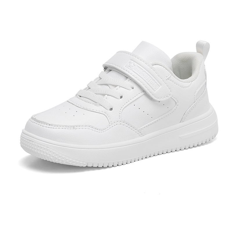 Kids White Sneakers 2024 Spring New Waterproof School Shoes790 Leather-White 790 Leather-White 