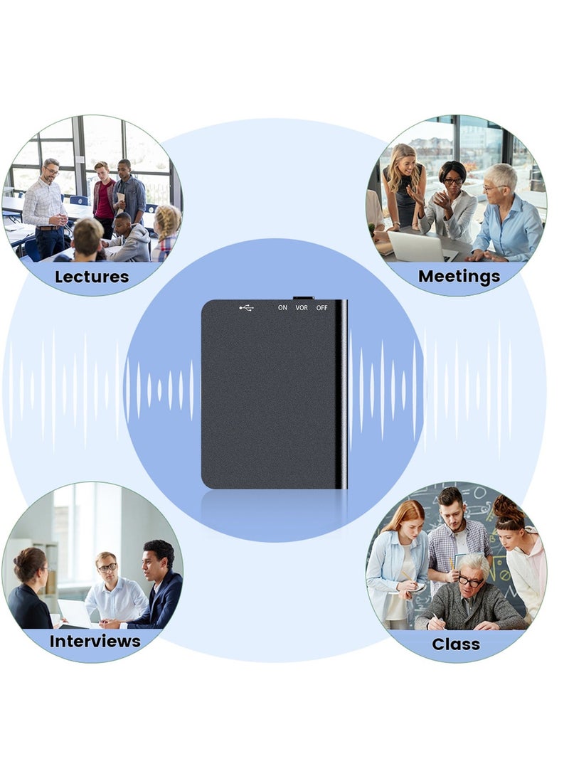امبر جیک مسجل صوت رقمي 32 جيجابايت، مسجل نشط صوتيًا مع خاصية تقليل الضوضاء أثناء التشغيل، جهاز تسجيل صوتي للمحاضرات والاجتماعات والمقابلات - Image 3