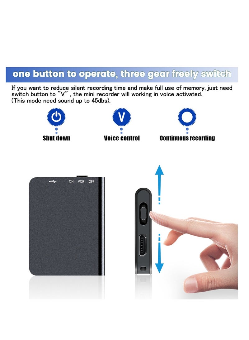 امبر جیک مسجل صوت رقمي 32 جيجابايت، مسجل نشط صوتيًا مع خاصية تقليل الضوضاء أثناء التشغيل، جهاز تسجيل صوتي للمحاضرات والاجتماعات والمقابلات - Image 5