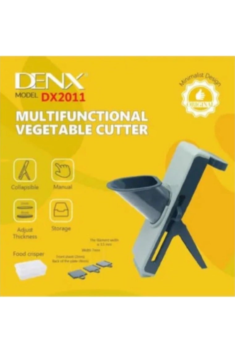 Denx Multifunctional Vegetable Cutter, Mandolin Slicer Kitchen Vegetable Cutter, Safety Potato Slicer, Food Chopper Grater Slicer For Vegetable Fruit Meat With Container Replaceable Blades - Image 2
