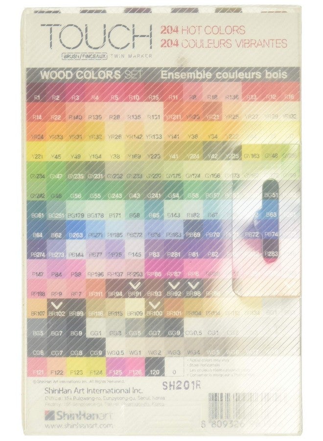 Touch Shinhan Touch Marker Brush Set of 6 Wood Colors - Image 3