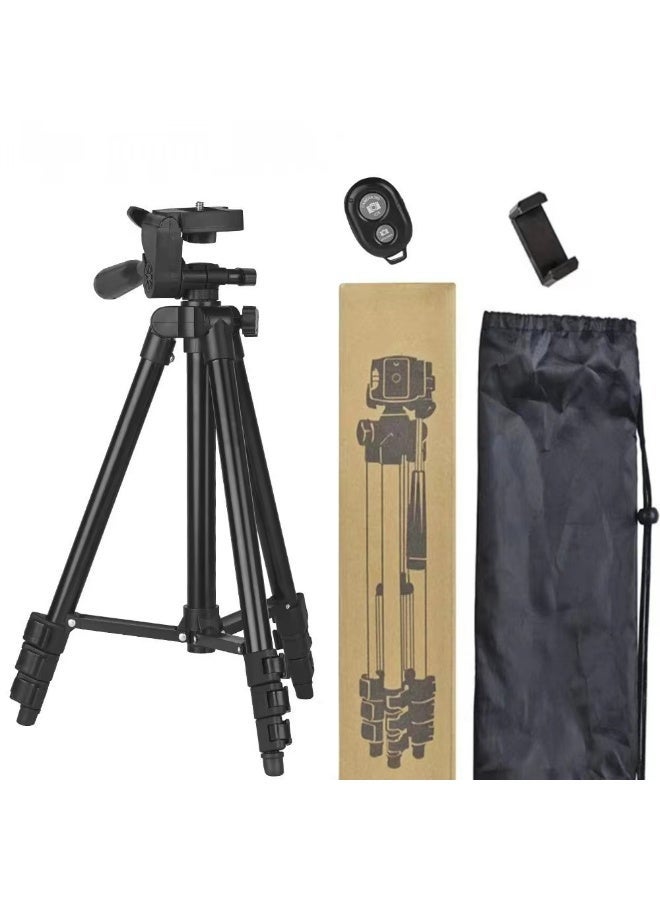 مؤطر ثلاثي الأطراف 1م - مؤطر لكميرا SLR وموبايل - للتبث المباشر والتصوير والتلسكوب - مصنوع من الألمنيوم الخفيف والنقلي - Image 1