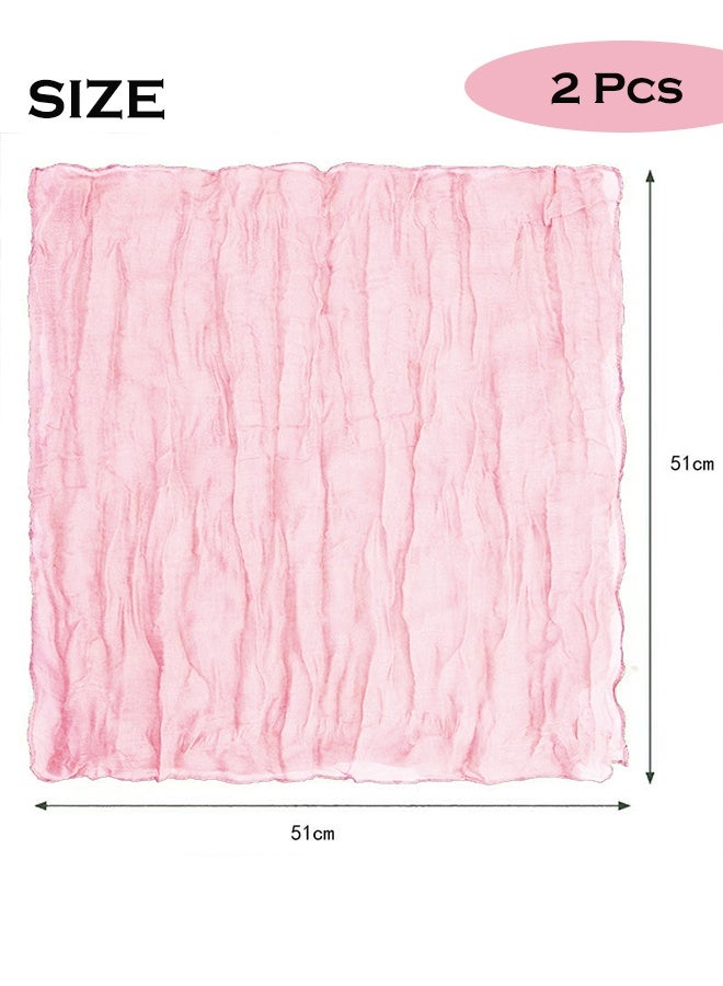 2 Pcs Translucent Napkin Tablecloth for Wedding Reception Bridal Shower Party Decoration Napkin 51CM  - Image 2