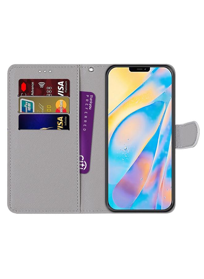 Zaboon Case For iPhone 12 Pro Max Coloured Drawing Cross Texture Horizontal Flip PU Leather Case with Holder & Card Slots & Wallet & Lanyard - Image 3