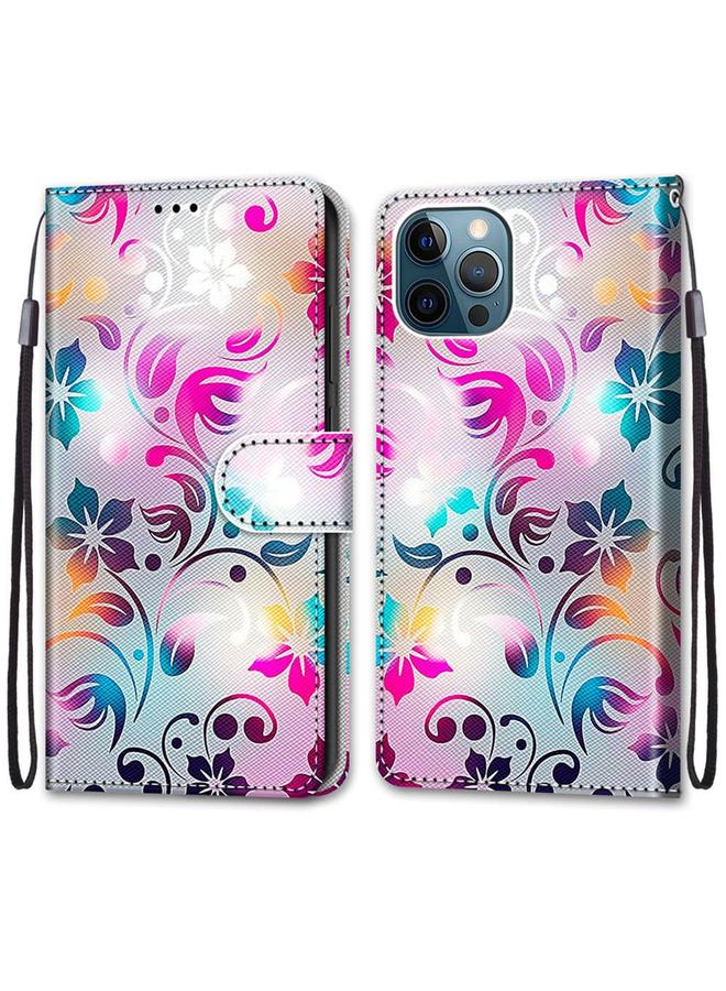 Zaboon Case For iPhone 12 Pro Max Coloured Drawing Cross Texture Horizontal Flip PU Leather Case with Holder & Card Slots & Wallet & Lanyard - Image 2