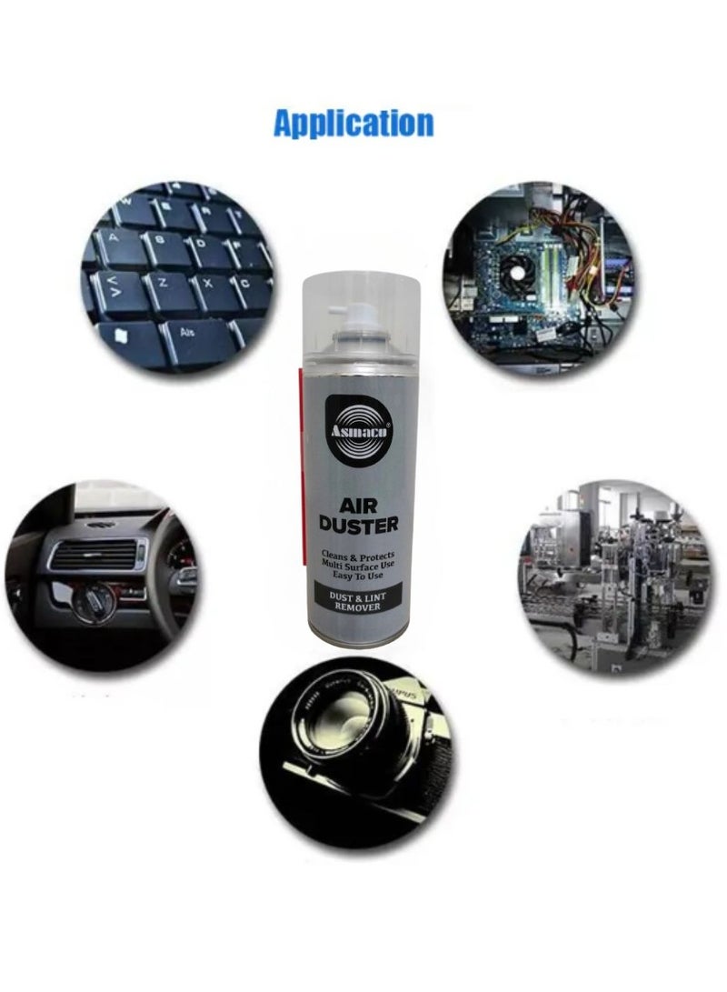 Asmaco Air Duster Spray Can-Multi- Purpose Cleaning Spray- For Computers, Laptop, Keyboard,Car Interior, Camera, PC Housing Fan, smartphones,other electronic products- Chewimg Gum remover-400ml - Image 2