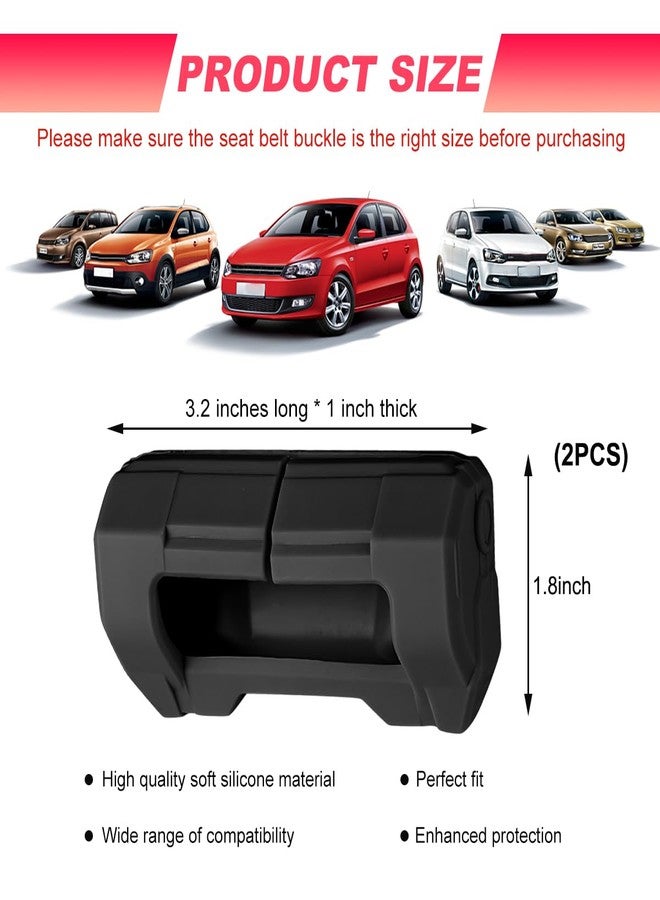 DXNQ 2PCS Car Seat Belt Buckle Covers, Anti-Scratch Silicone Auto Seat Belt Clips Protective Sleeve, Universal Seatbelt Buckle Cover Protector for Van Truck SUV, Car Accessories (Black) - Image 2