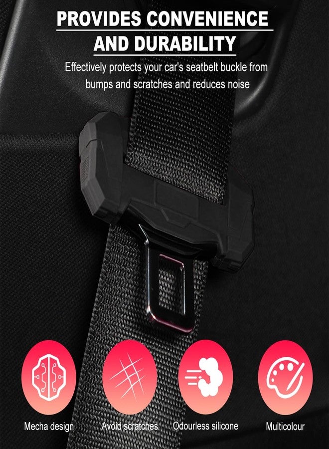DXNQ 2PCS Car Seat Belt Buckle Covers, Anti-Scratch Silicone Auto Seat Belt Clips Protective Sleeve, Universal Seatbelt Buckle Cover Protector for Van Truck SUV, Car Accessories (Black) - Image 4