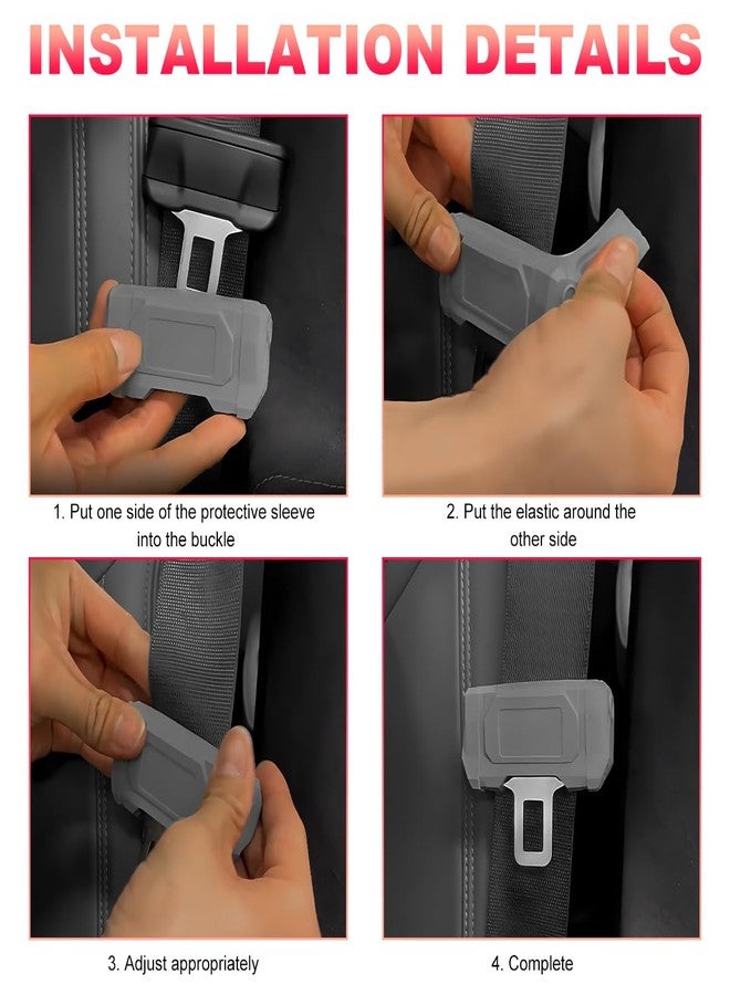 DXNQ 2PCS Car Seat Belt Buckle Covers, Anti-Scratch Silicone Auto Seat Belt Clips Protective Sleeve, Universal Seatbelt Buckle Cover Protector for Van Truck SUV, Car Accessories (Black) - Image 5