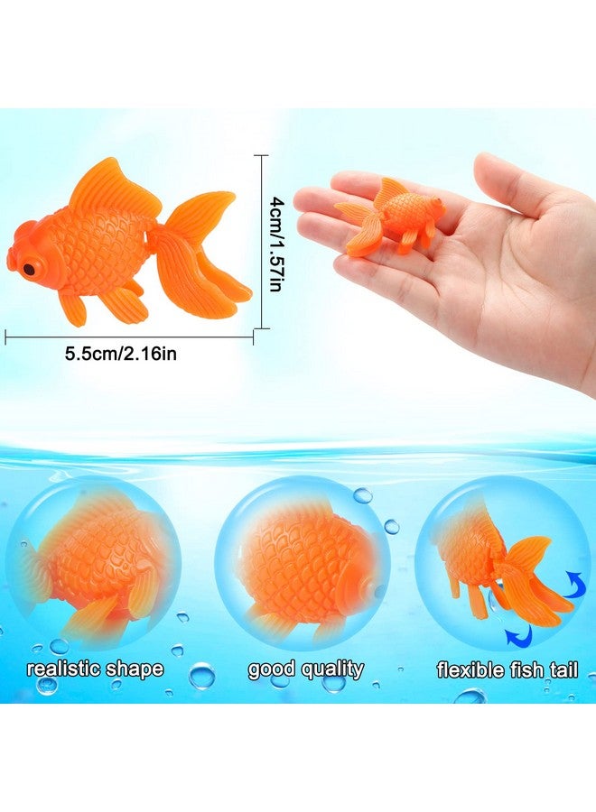CCOZN 12 Pieces Artificial Fake Fish Aquarium Fish Bowl Tank Terrarium Decoration Moving Floating Glodfish Ornament Orange Plastic Gold Fish Toys for Party Decor - Image 2
