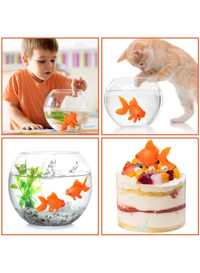 CCOZN 12 Pieces Artificial Fake Fish Aquarium Fish Bowl Tank Terrarium Decoration Moving Floating Glodfish Ornament Orange Plastic Gold Fish Toys for Party Decor - Image 5