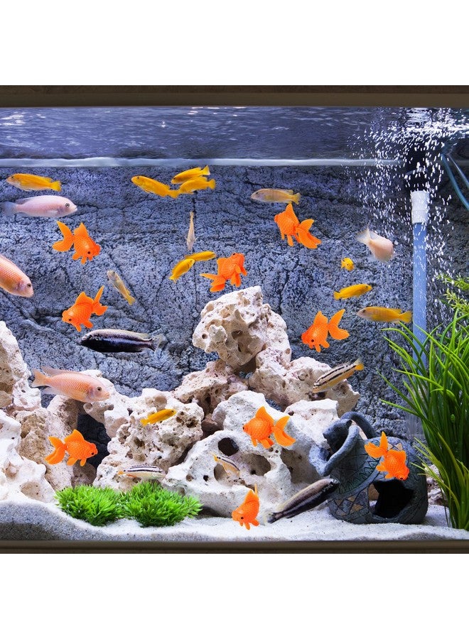 CCOZN 12 Pieces Artificial Fake Fish Aquarium Fish Bowl Tank Terrarium Decoration Moving Floating Glodfish Ornament Orange Plastic Gold Fish Toys for Party Decor - Image 3