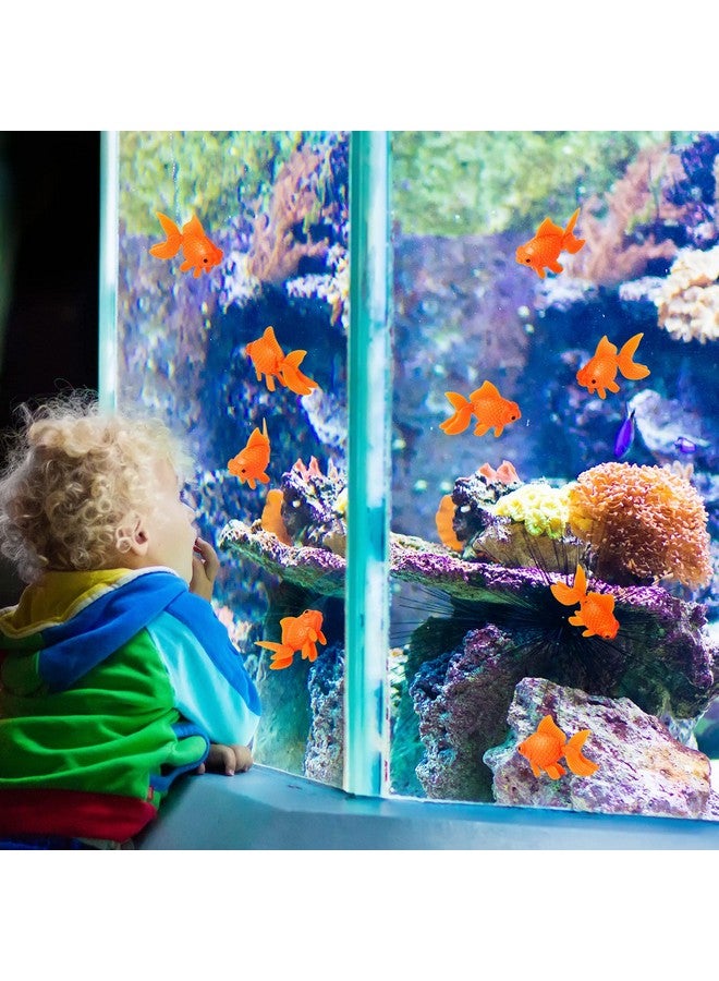 CCOZN 12 Pieces Artificial Fake Fish Aquarium Fish Bowl Tank Terrarium Decoration Moving Floating Glodfish Ornament Orange Plastic Gold Fish Toys for Party Decor - Image 4