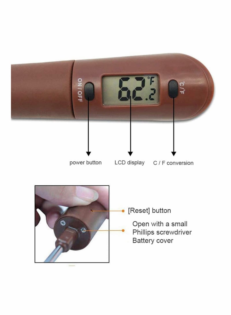 Excefore Silicon Candy Thermometer Digital Spatula Thermometer Professional Durable Deep Frying Instant Read Temperature Reader and Stirrer - Image 3