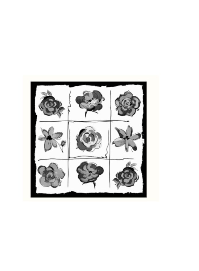 New Chinese Style Mulberry Silk Rose Printed Scarf  - Image 2