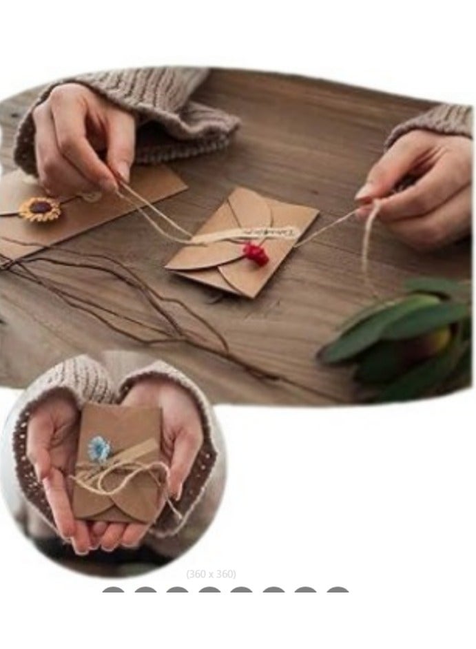 4 حزم ورق حرفي DIY Kraft ورق مجفف الزهور بطاقات التهنئة للهدايا -بطاقات يدوية مع زهرات الزهور، شكرا شخصيا للبطاقات - Image 5