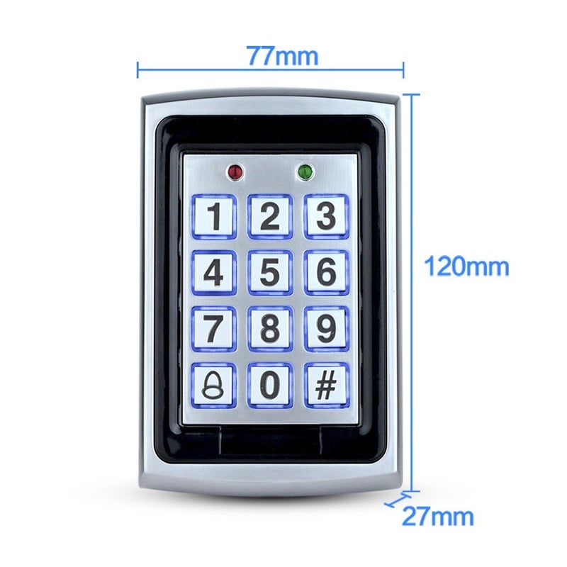 LIBO Smart Home LIBO Waterproof Access Control Keypad Proximity RFID Controller, Suitable for Single Door Entry System, Support 1000 Users, Including 10pcs 125KHz RFID Keyfobs with Rainproof Cover - Image 4