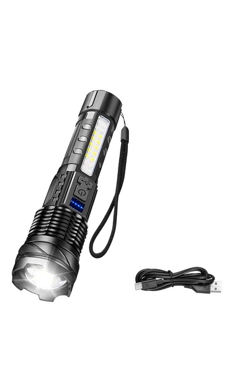 erorex S140C Powerful COB LED Flashlights USB Rechargeable Tactical Torch with Red Light Emergency Zoom Lan