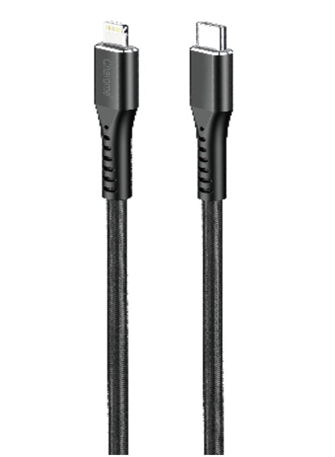 Charome C22-05 USB-C to Lightning Charging Data Cable – 1m, Nylon Braided, 20W Apple PD Fast Charge - Image 1