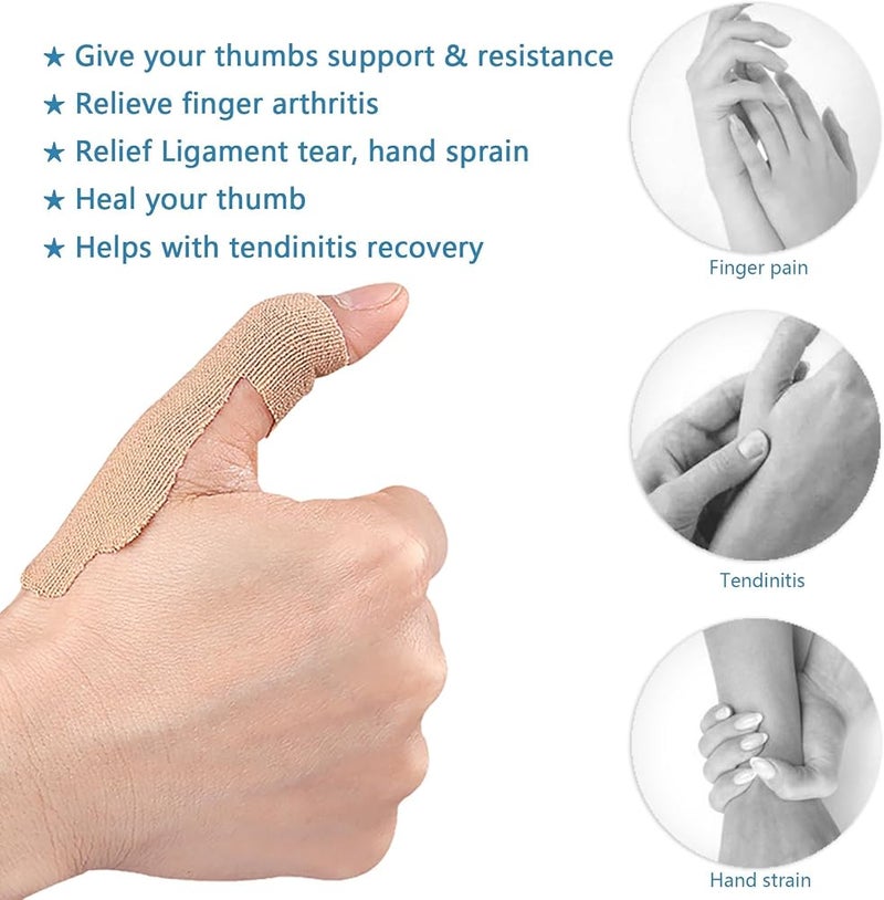 KASTWAVE 10 Sheets Thumb Support Tape, Soft Elastic Self-Adhesive Tape for Finger and Foot, Anti-Friction Protective Wrap for Sports, Housework and Everyday Comfort - Image 2