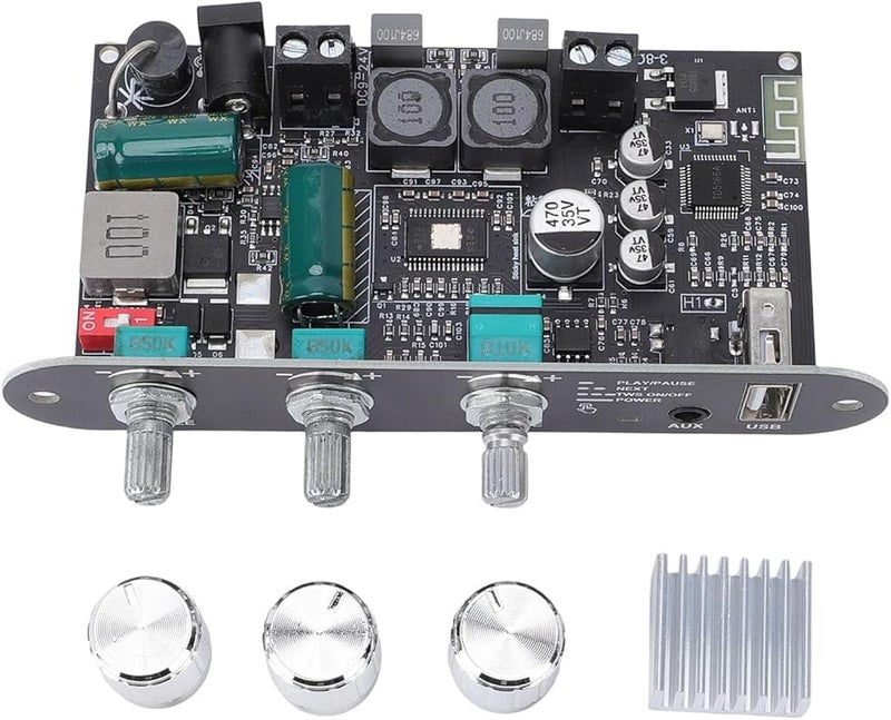 لوحة مكبر صوت أحادي 100 واط مع إقران ستيريو لاسلكي حقيقي ومدخل USB وAUX لمسرح المنزل - Image 1