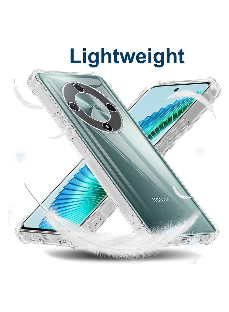 غطاء شفاف من HONOR X9B 5G ناعم من مادة TPU ومطاط السيليكون الشفاف وغطاء خلفي مقوى ممتص للصدمات لهاتف Honor X9b شفاف - Image 3