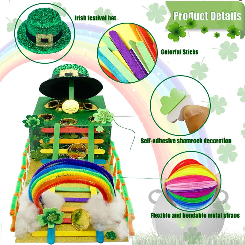 Vecacosic Leprechaun Trap Kit for Kids - 2 Sets DIY St Patrick's Day Leprechaun Trap Supplies to Make A Trap to Catch A Leprechaun, St Patricks Day Toys Gifts for Kids Classroom Activity - Image 3