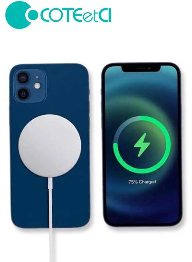 Coteetci iPhone Wireless Charger MagSafe Compatible – Fast Magnetic Wireless Charging up to 15W with Qi Technology – Supports iPhone 14, 14 Pro, 13, 12 Series and All Qi-Enabled iPhones – Compatible with AirPods – Sleek Lightweight Design with Safe Smart Charging - Image 2
