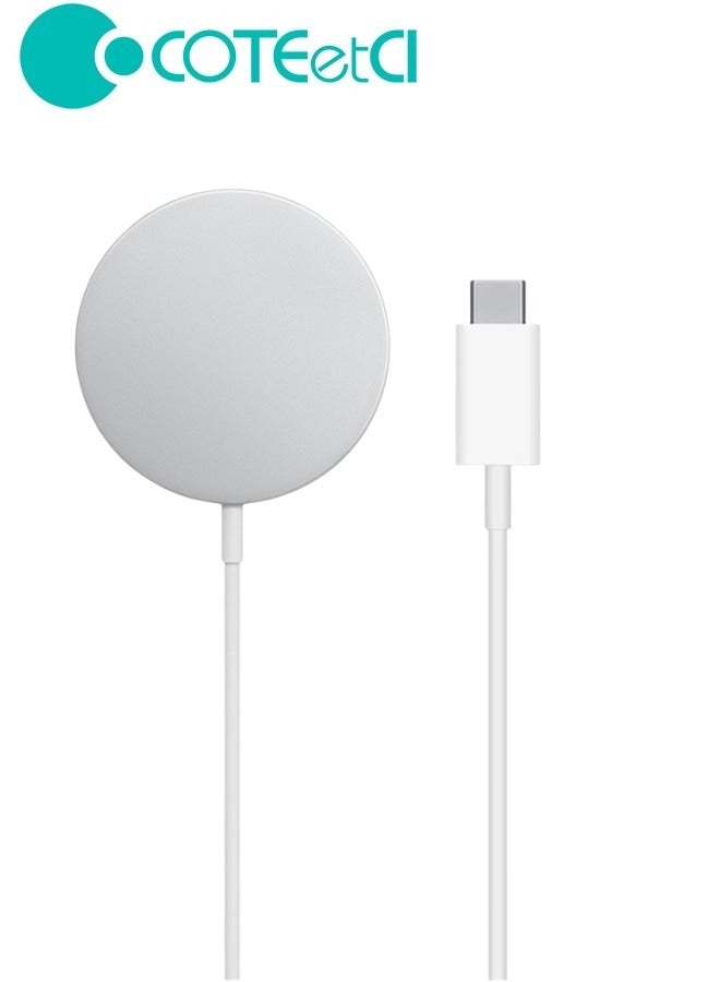 Coteetci iPhone Wireless Charger MagSafe Compatible – Fast Magnetic Wireless Charging up to 15W with Qi Technology – Supports iPhone 14, 14 Pro, 13, 12 Series and All Qi-Enabled iPhones – Compatible with AirPods – Sleek Lightweight Design with Safe Smart Charging - Image 4