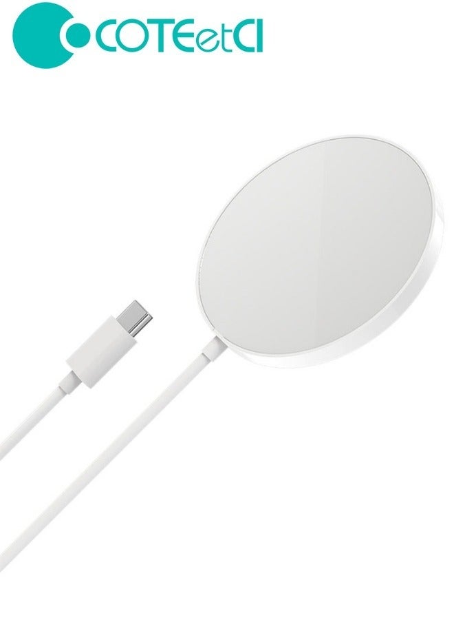 Coteetci iPhone Wireless Charger MagSafe Compatible – Fast Magnetic Wireless Charging up to 15W with Qi Technology – Supports iPhone 14, 14 Pro, 13, 12 Series and All Qi-Enabled iPhones – Compatible with AirPods – Sleek Lightweight Design with Safe Smart Charging - Image 5