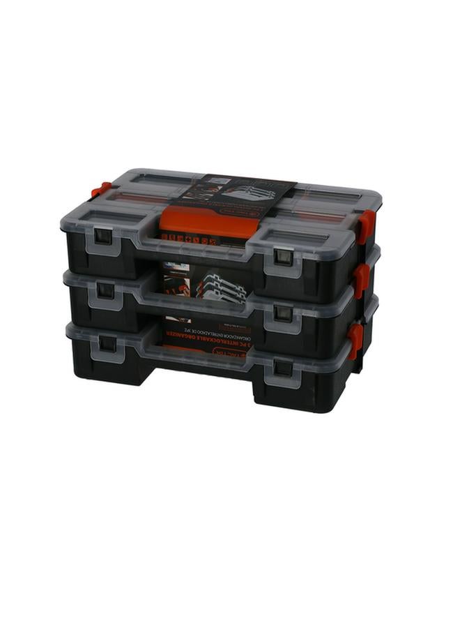 Tactix 3-Piece Side Latches Interlock Organizer Set Black and Clear 320027 - Image 3
