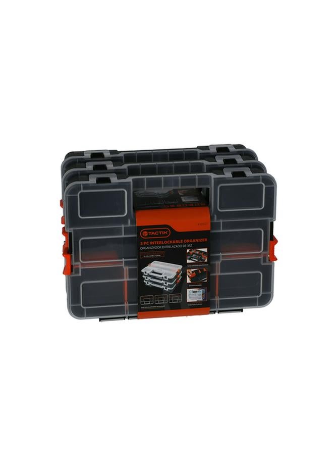 Tactix 3-Piece Side Latches Interlock Organizer Set Black and Clear 320027 - Image 1