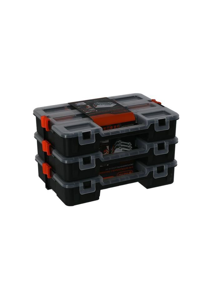 Tactix 3-Piece Side Latches Interlock Organizer Set Black and Clear 320027 - Image 2