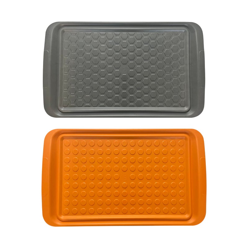 Outset Grill Prep Trays Set of 2 Large Trays 17 x 105 Orange and Black