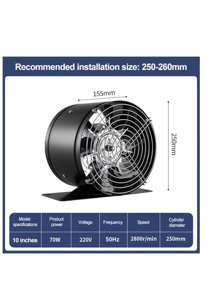 Cool Baby Exhaust Fan Low Noise Inline Duct Booster Exhaust Fan with Base 10 Inch Exhaust Fan Extractor Ventilator  (10inch with Base)  - Image 2