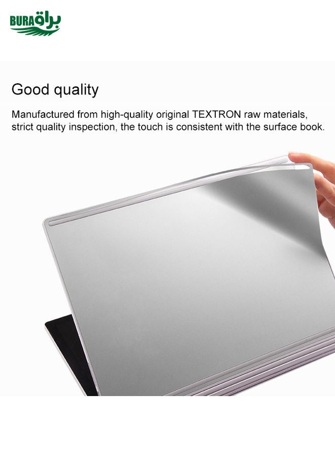 BURAQ 4 in 1 Notebook Shell Protective Film Sticker Set for Microsoft Surface Book 13.5 inch(Silver)  - Image 4